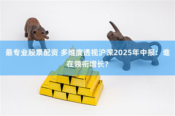 最专业股票配资 多维度透视沪深2025年中报：谁在领衔增长？